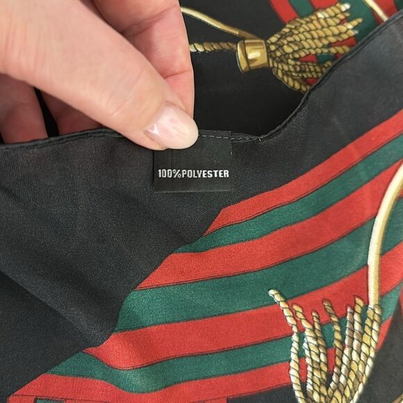 Elegant Tassel & Buckle Print Lightweight Rectangle Scarf - Picture 7 of 7